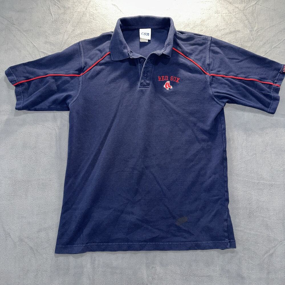 Vintage Boston Red Sox Logo CSA MLB Blue Polo Large